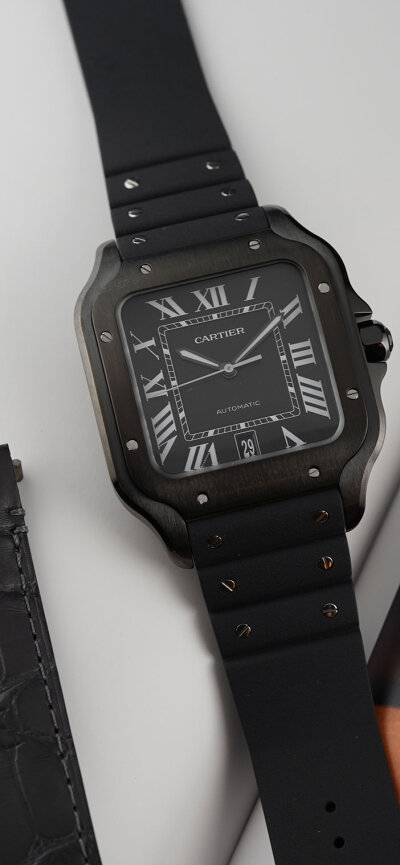 cartier santos all black